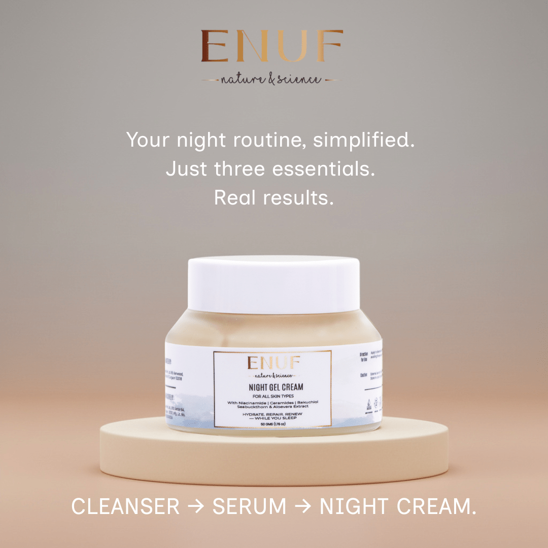 minimal luxury night skincare cream ENUF nature & science