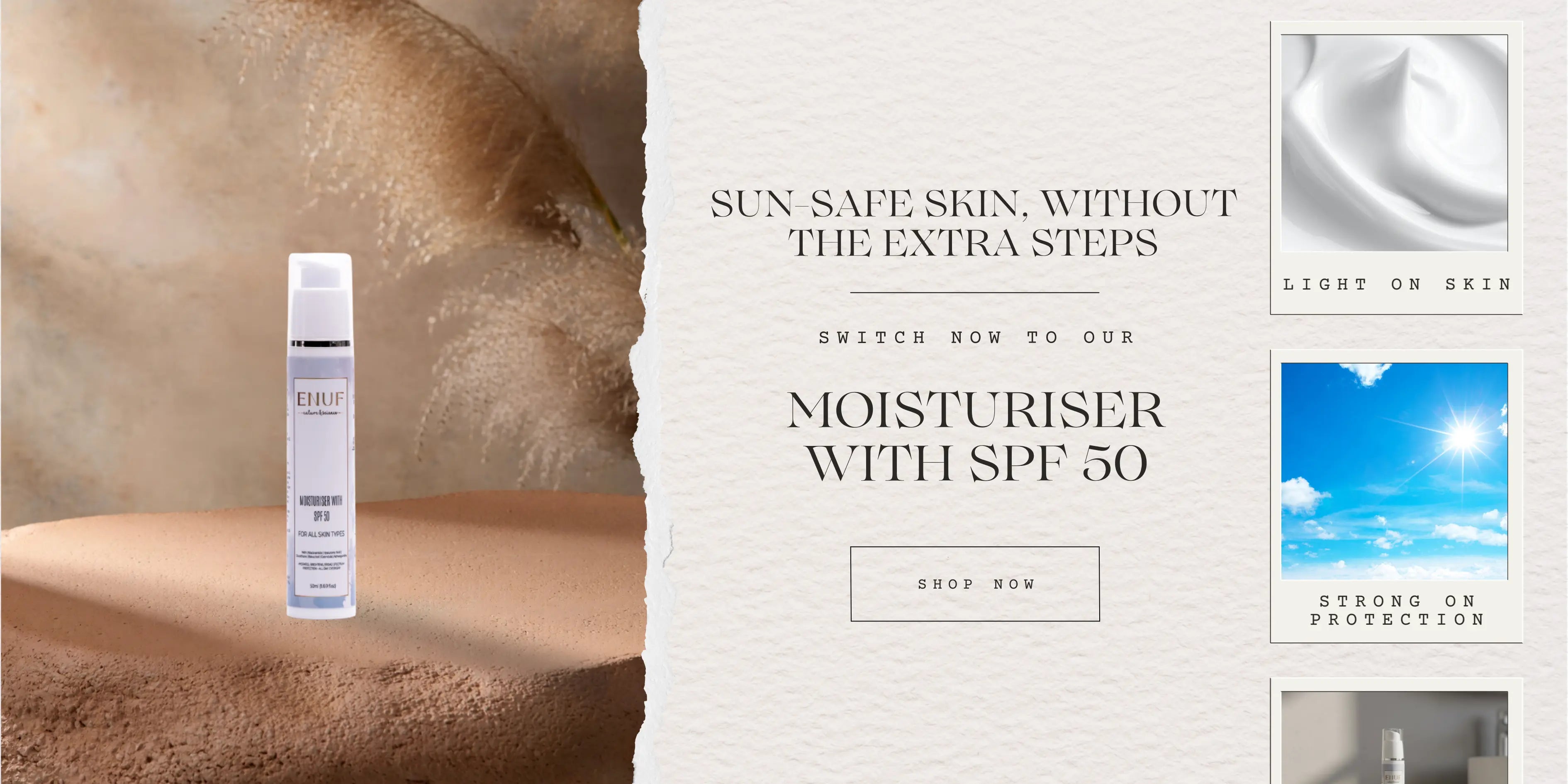 Moisturiser with SPF banner image