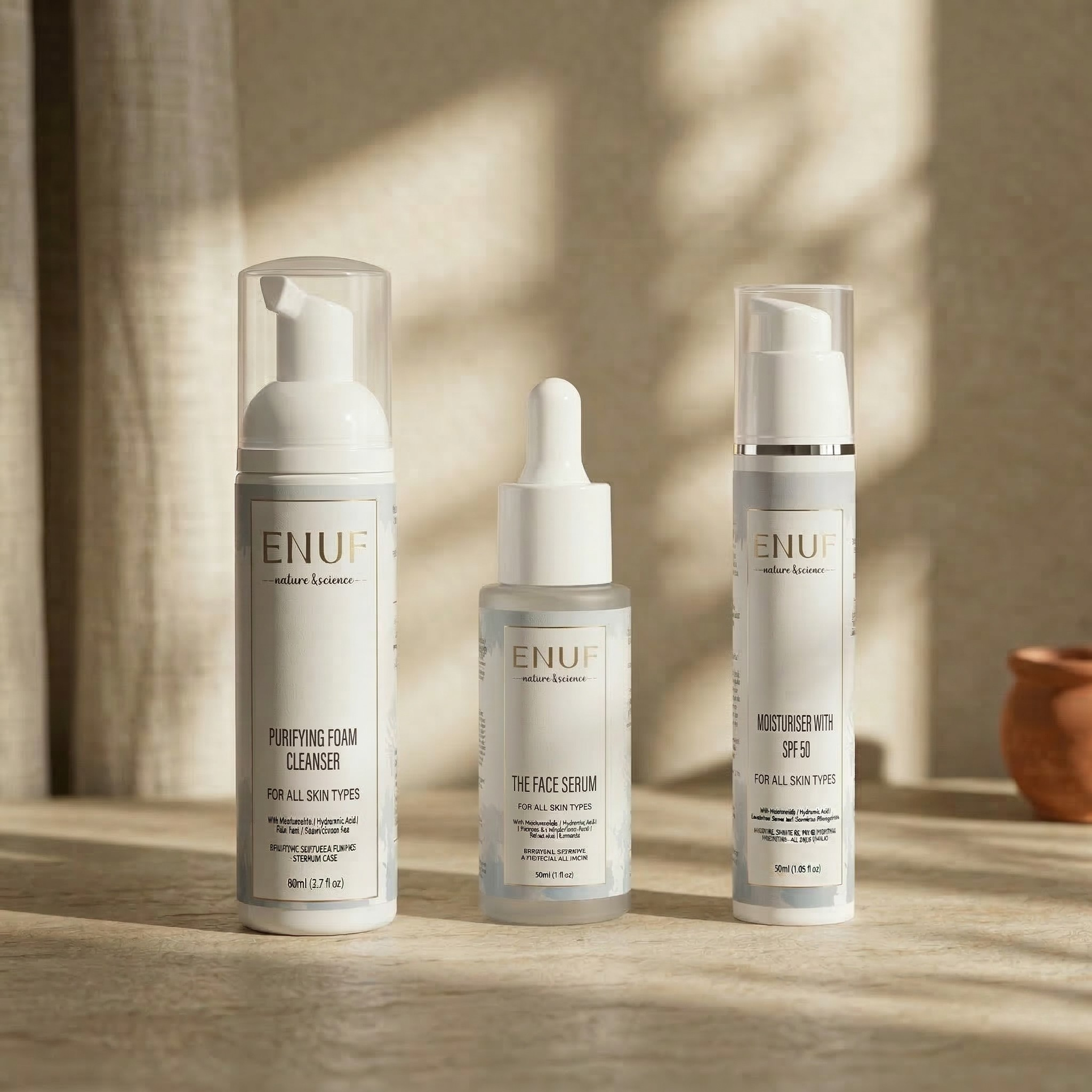 ENUF Protect & Glow AM Routine
