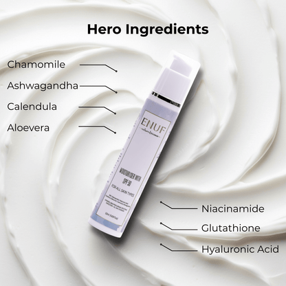 minimal skincare sunscreen bottle ENUF nature science