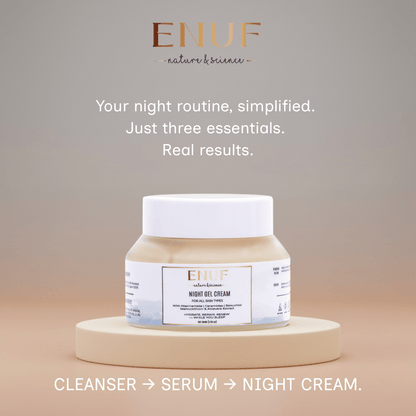 minimal luxury night skincare cream ENUF nature & science