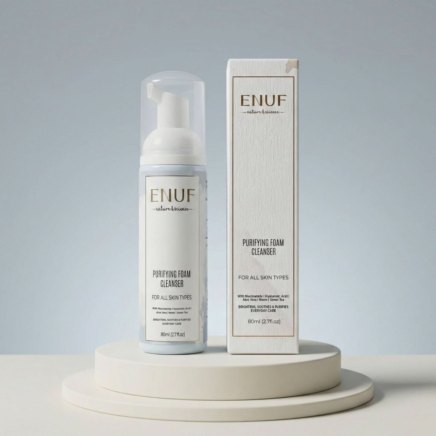 niacinamide foaming cleanser for oily acne prone skin deep pore cleansing face wash ENUF skincare