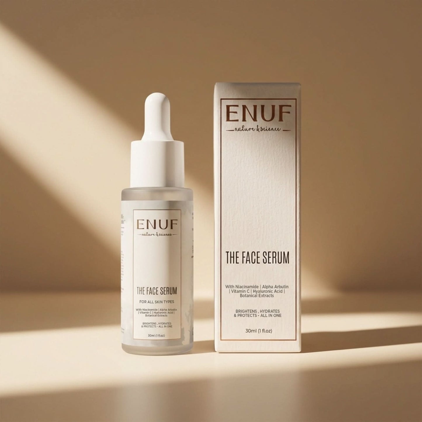 vitamin c glow serum for bright skin dark spot reduction ENUF Nature & Science